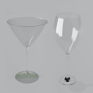 3D Sherry and Cocktail Glass model