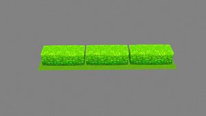 3D Cartoon garden grass bushes - Strips