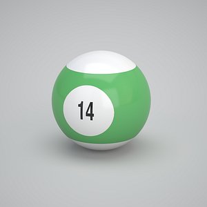 3D Pool Snooker Ball Number 14 model