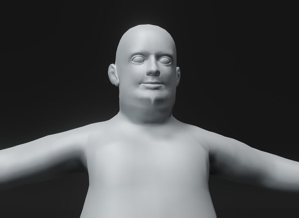 3D Fat Boy Kid Body Base Mesh 3D Model 10k Polygons