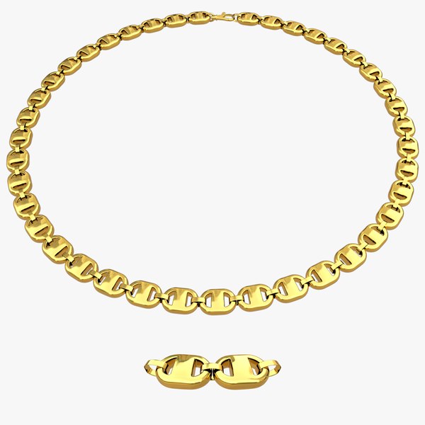 Gold Chain Necklace 3D model