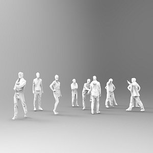 10 low poly people