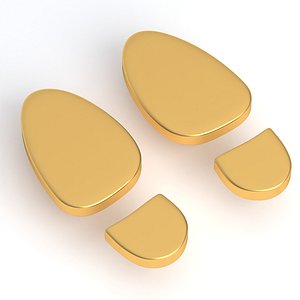 3D shoe print 01 gold model