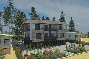3D model Modern Townhouse Block