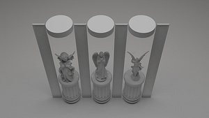Modern Display Column Showcase 3D Model 3D model
