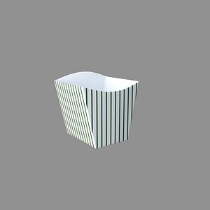 popcorn tub striped green 3D model