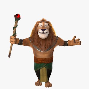Cartoon Lion Rigged 3D model