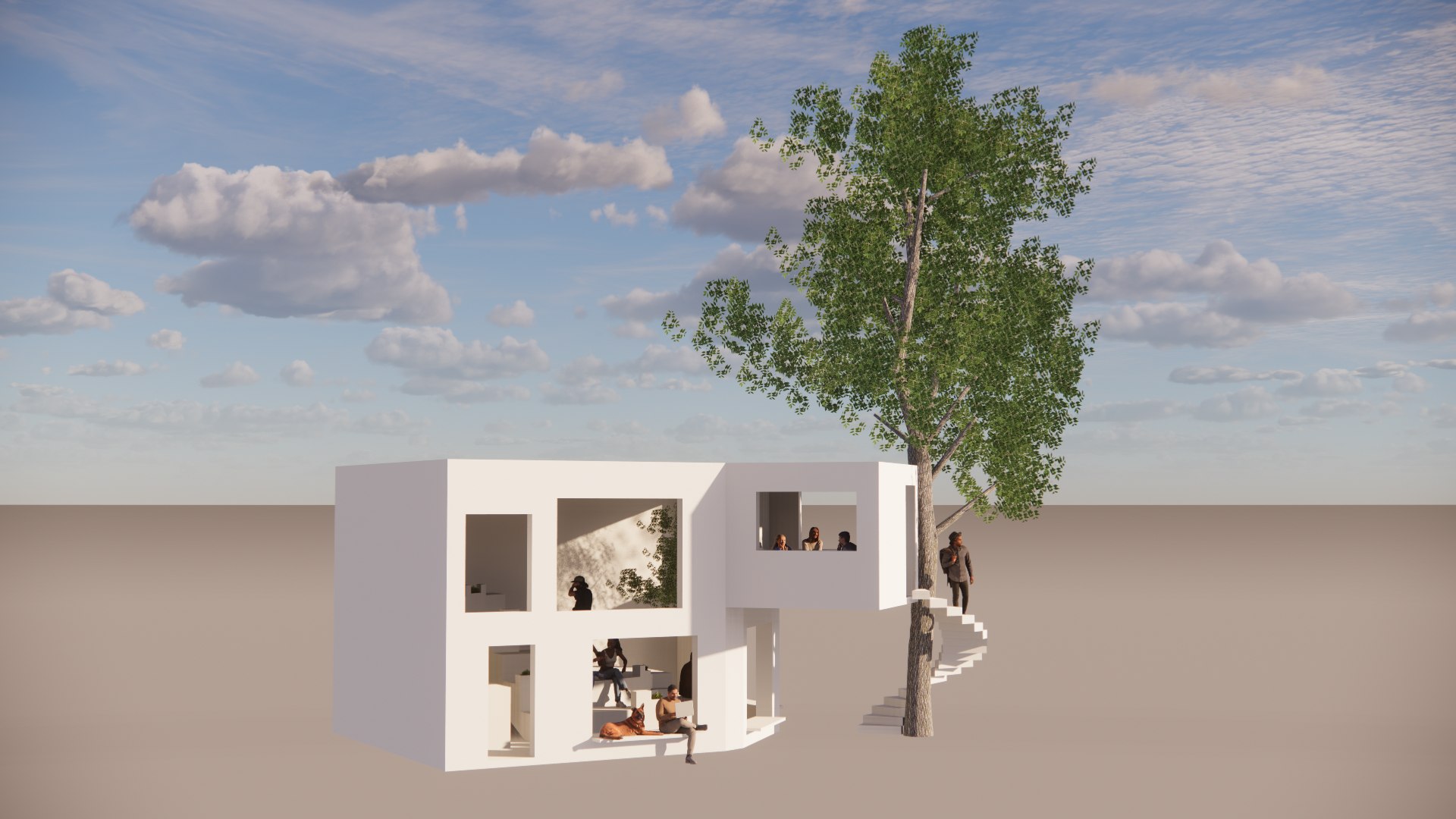 Free Conceptual Innovative Cafe Model - TurboSquid 2263467
