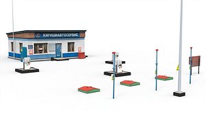 Gas station 3D model