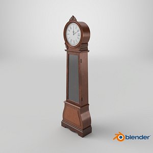 Grandfather Clock Dark Wood 3D model