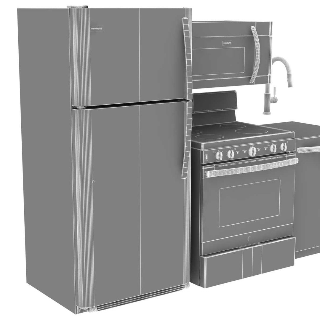 Kitchen appliances set 3D model TurboSquid 1530955