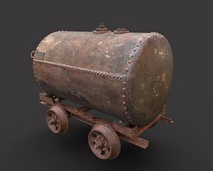 3D model old rusty oil tank