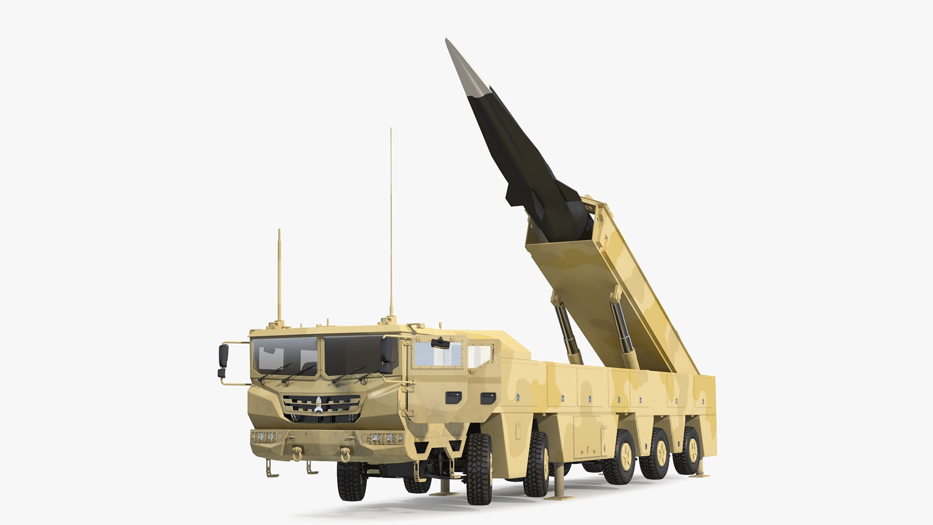 Atomic Missile on Road Mobile Vehicle Rigged for Maya 3D model preview