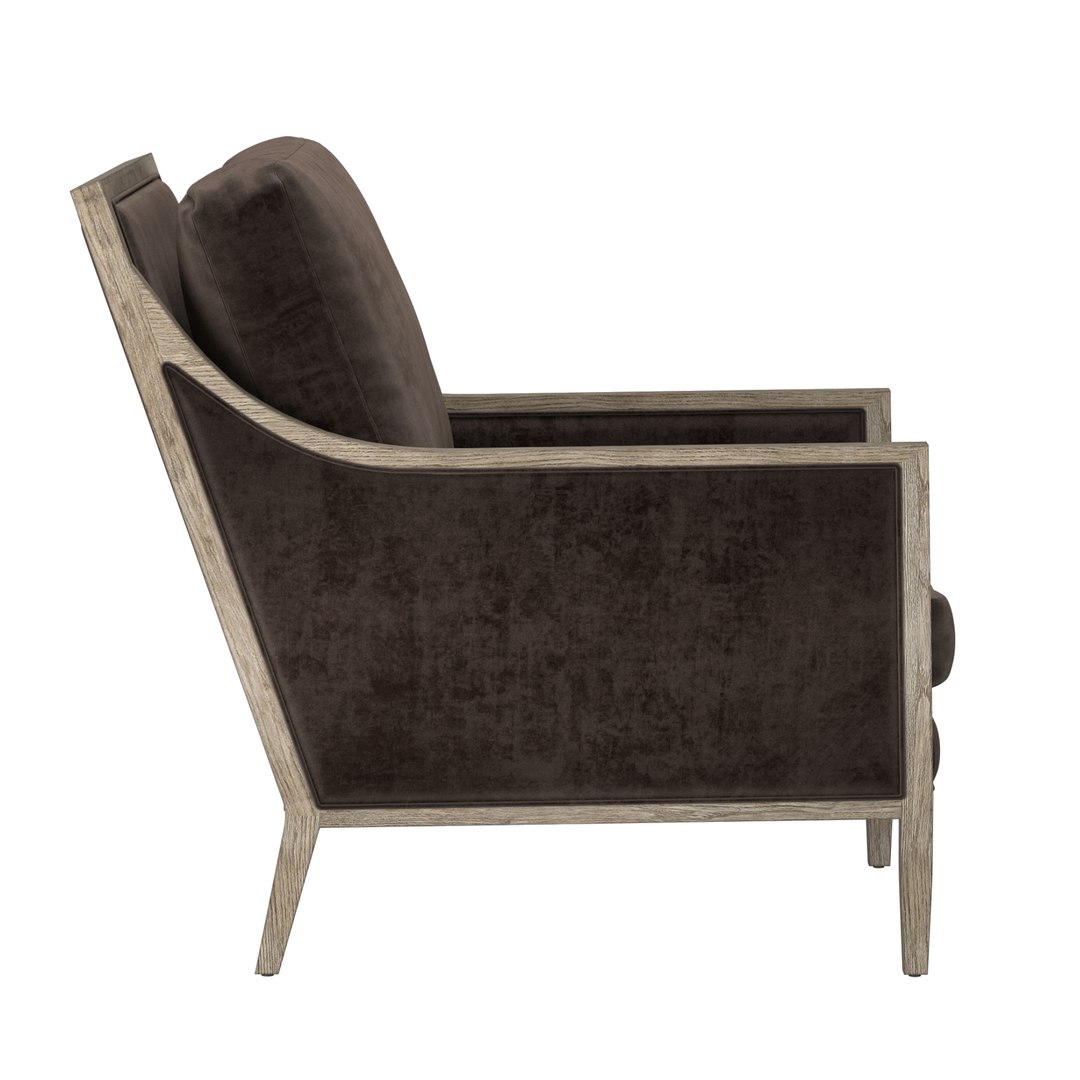 3D Model FRENCH CONTEMPORARY SLOPE ARM LOW BACK CHAIR - TurboSquid 1900753