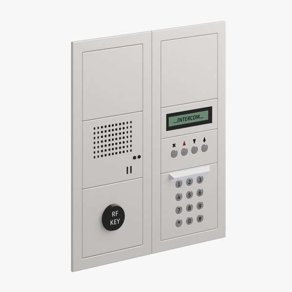 modelo 3d Panel de puerta con intercomunicador para apartamento doble ...