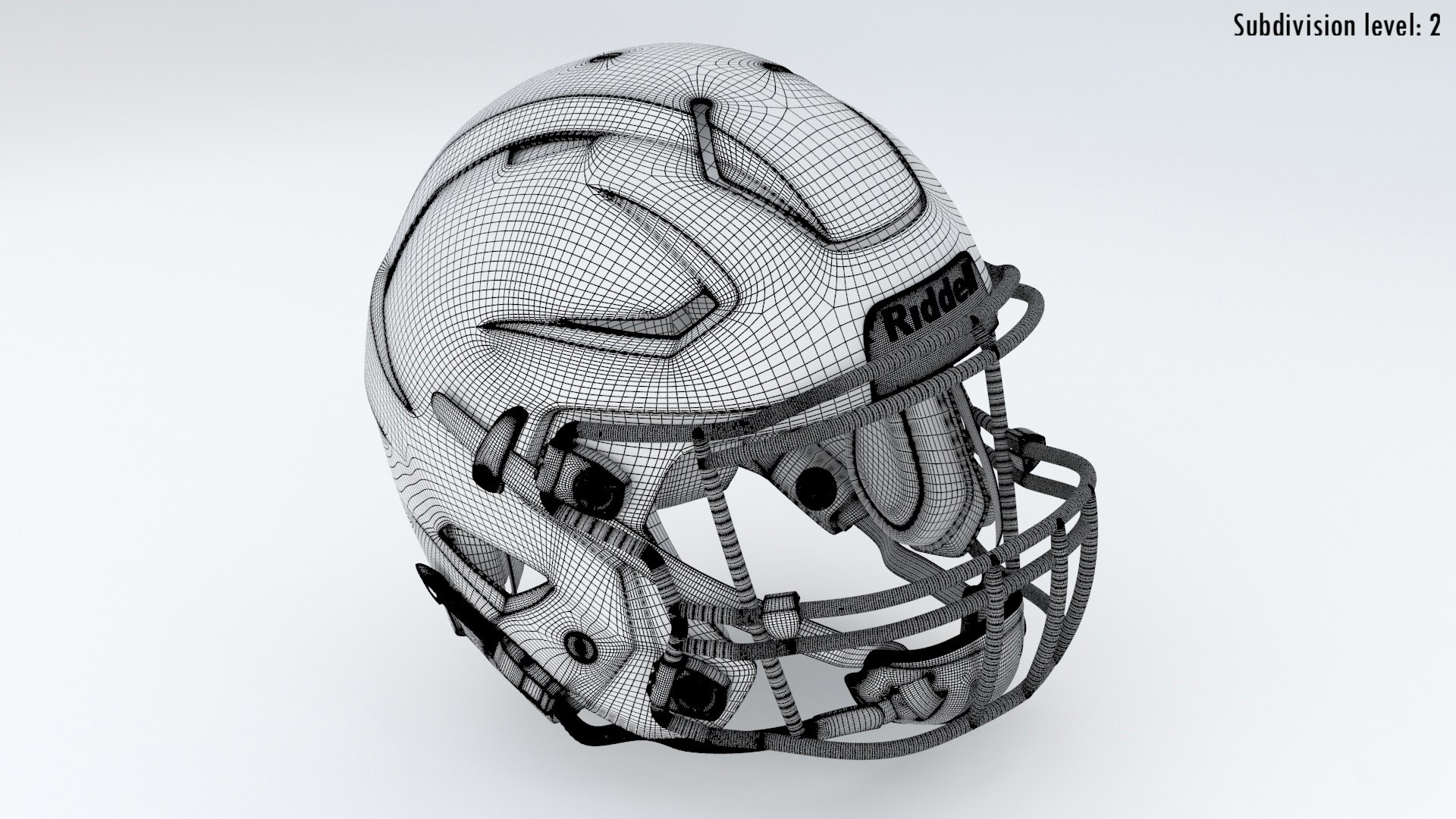 3D Model Speedflex Helmet Riddell Black - TurboSquid 2255430