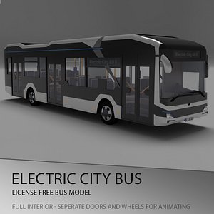 3D man bus city lion