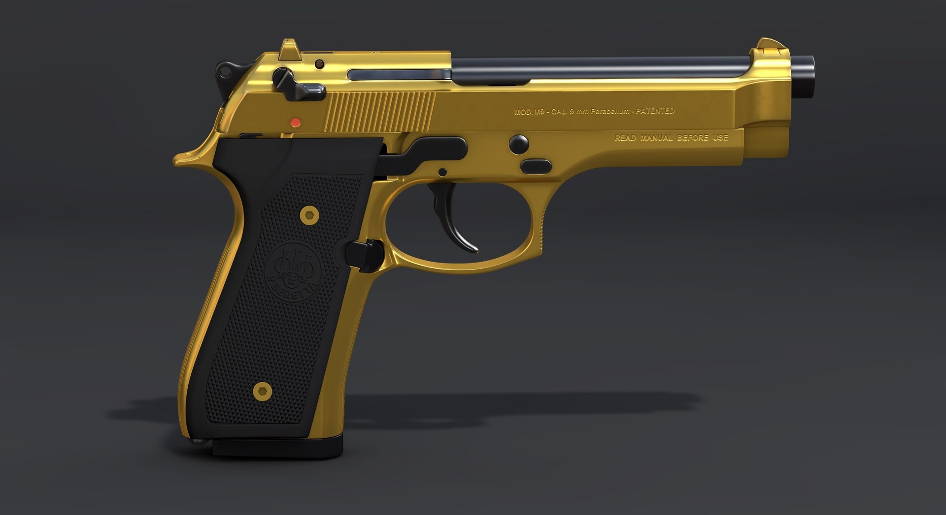 beretta m9 gold - model https://p.turbosquid.com/ts-thumb/dC/EVoSYf/GSuuFImd/berm9g_a03/jpg/1555191121/1920x1080/fit_q87/24921f019212cc72dae5bee70670e4fa6828fb1d/berm9g_a03.jpg