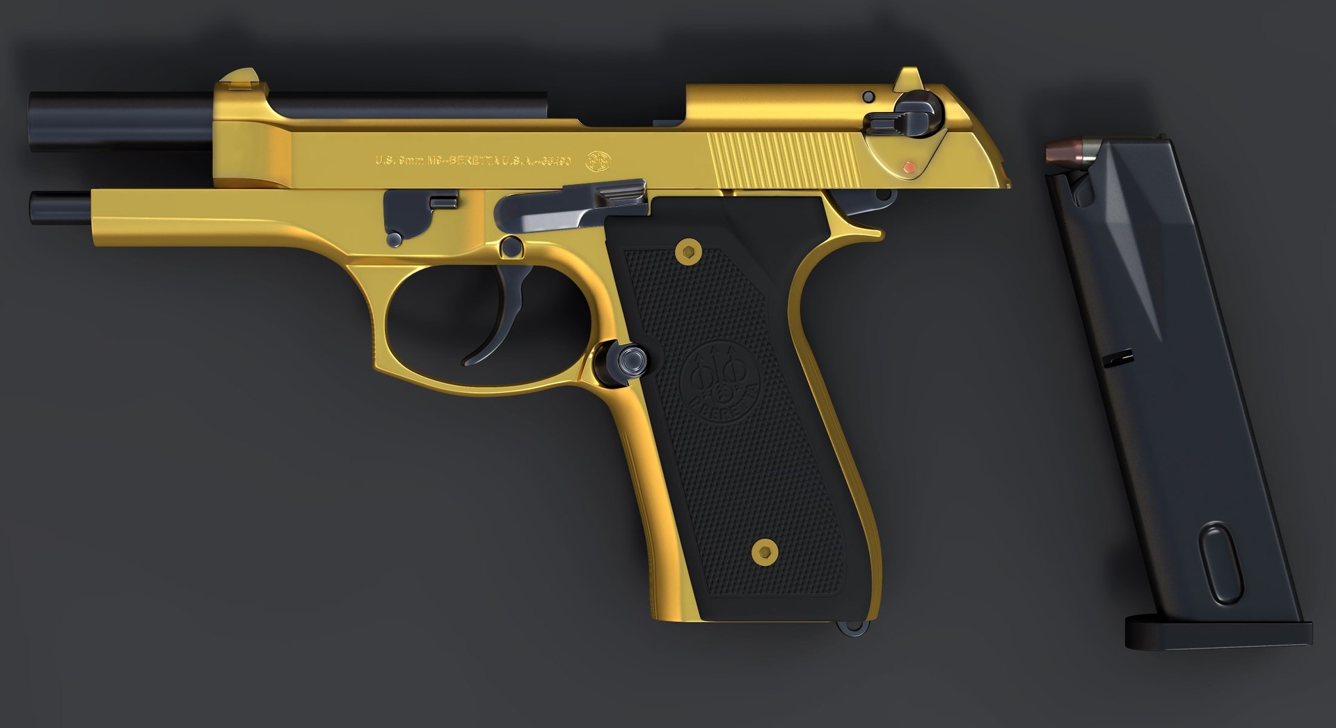beretta m9 gold - model https://p.turbosquid.com/ts-thumb/dC/EVoSYf/mnaepnSk/berm9g_a09/jpg/1555191122/1920x1080/fit_q87/8b7c417488459bf9f7d4c5b5037f8a6f9aa6ed1b/berm9g_a09.jpg