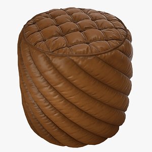 Leather Tufted Footstool