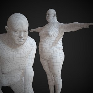 Rigged Obese Asian Man Basemesh