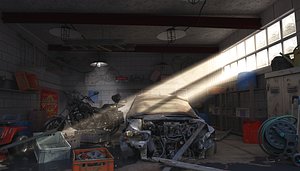 3D Old Garage Scaned Scene model