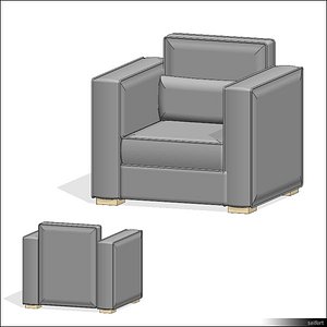 3d armchair seat model