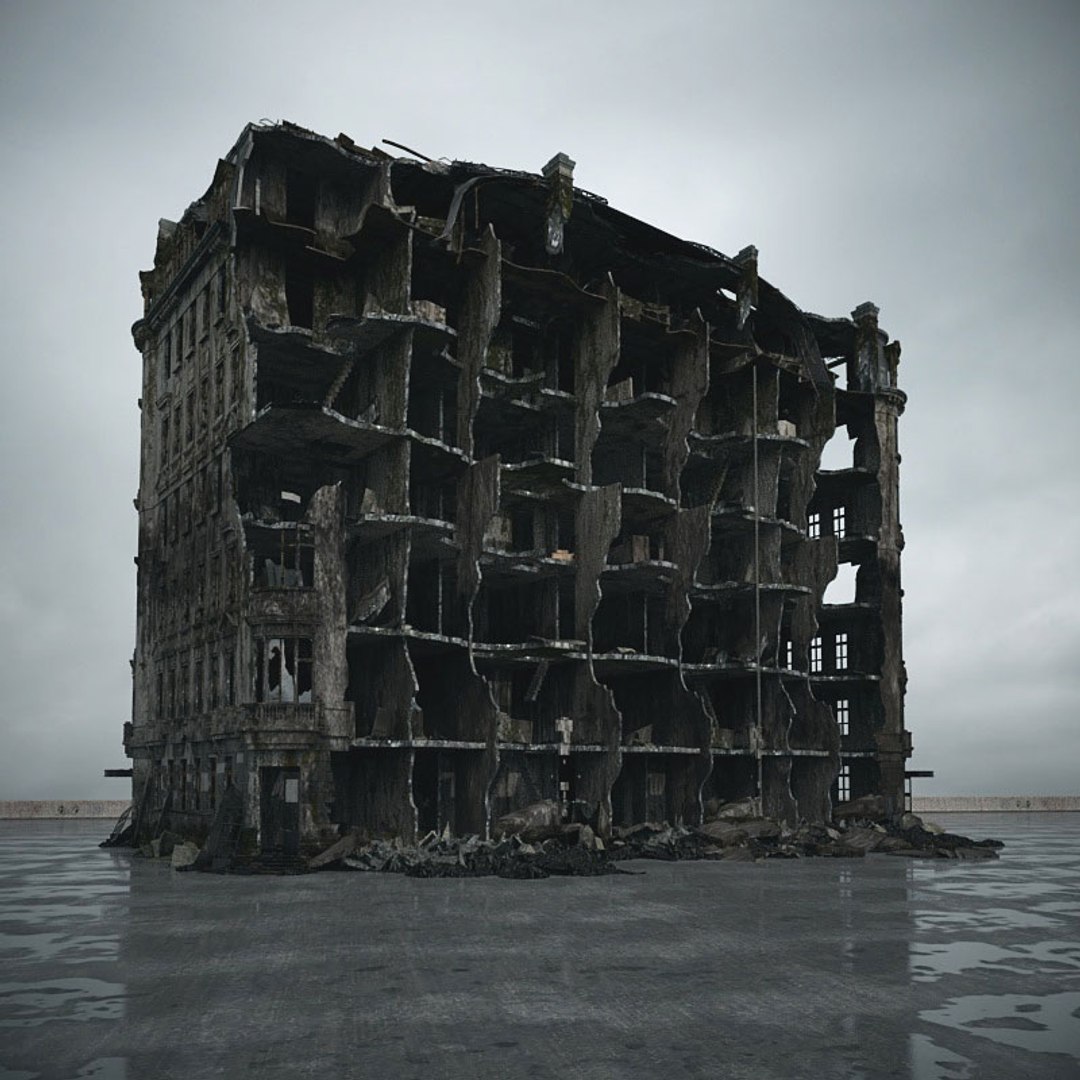 Building destruction. Evermotion archmodels Vol 165. Destructed building. Destroyed building. Destroyed building 3d.