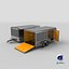 3D Detailed Cargo Trailer Open And Close