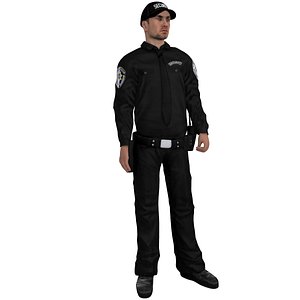 Security Guard 1 LOD3 Rigged