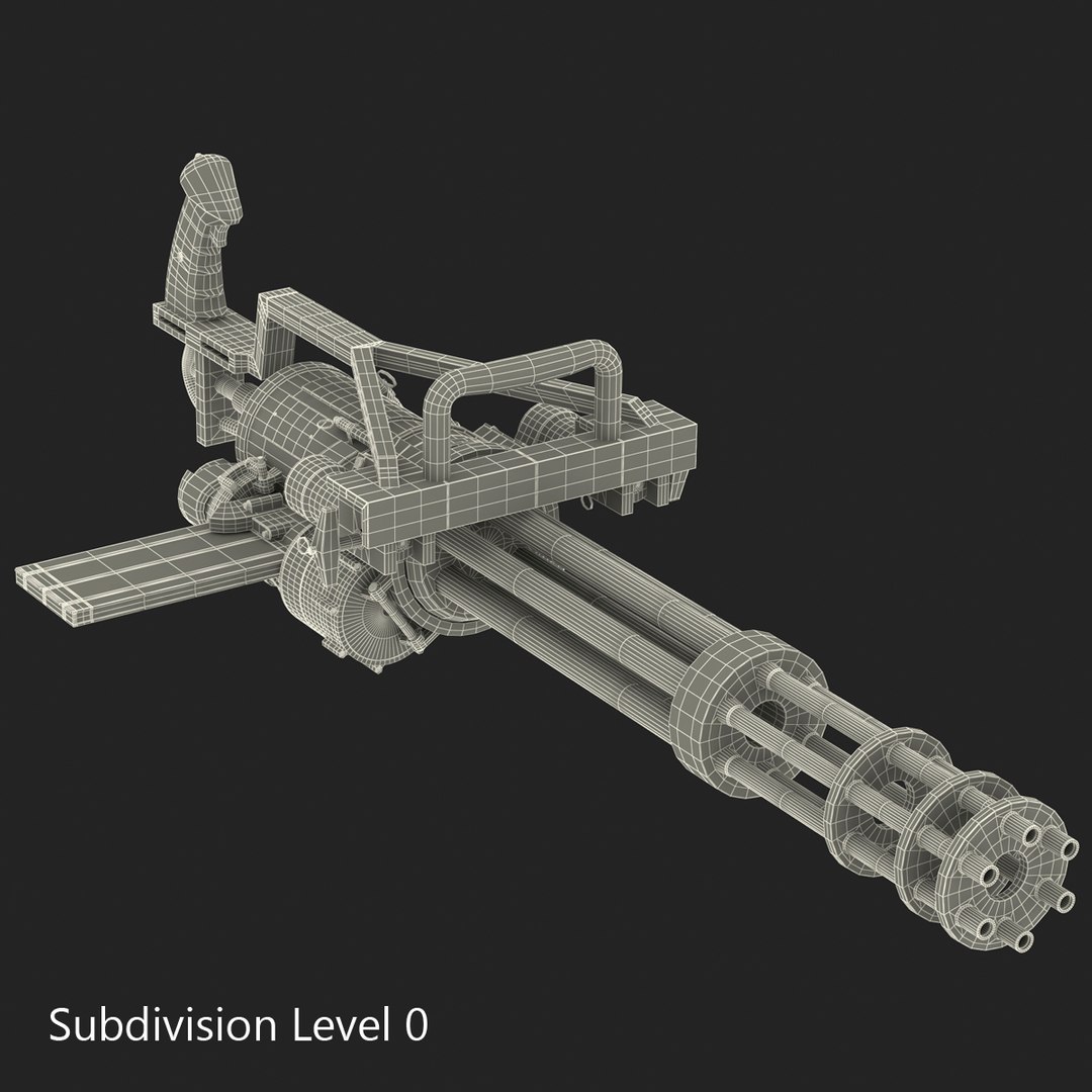 3d minigun modeled realistic model