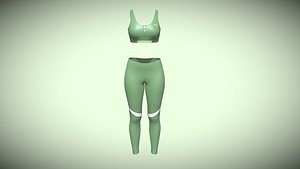 3D Girls Bralette With Leggings V2 In Low Poly model