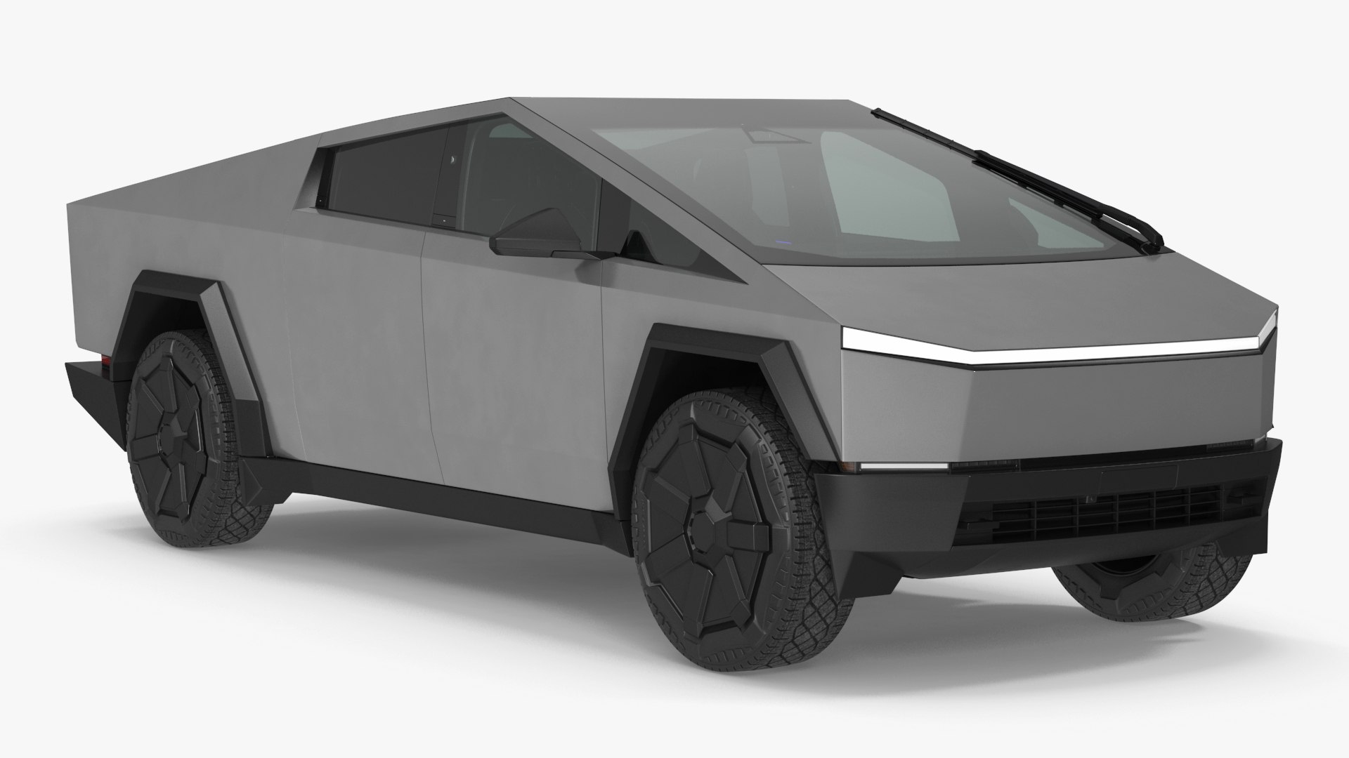 2024 Tesla Cybertruck with Lights On 3D model preview