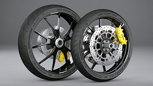 3D model motorcycle wheels