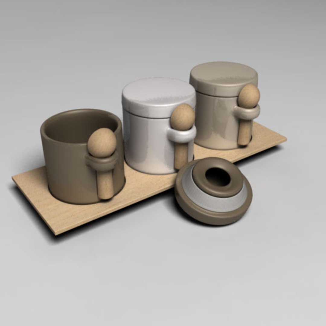 Containers Spices 3d Model