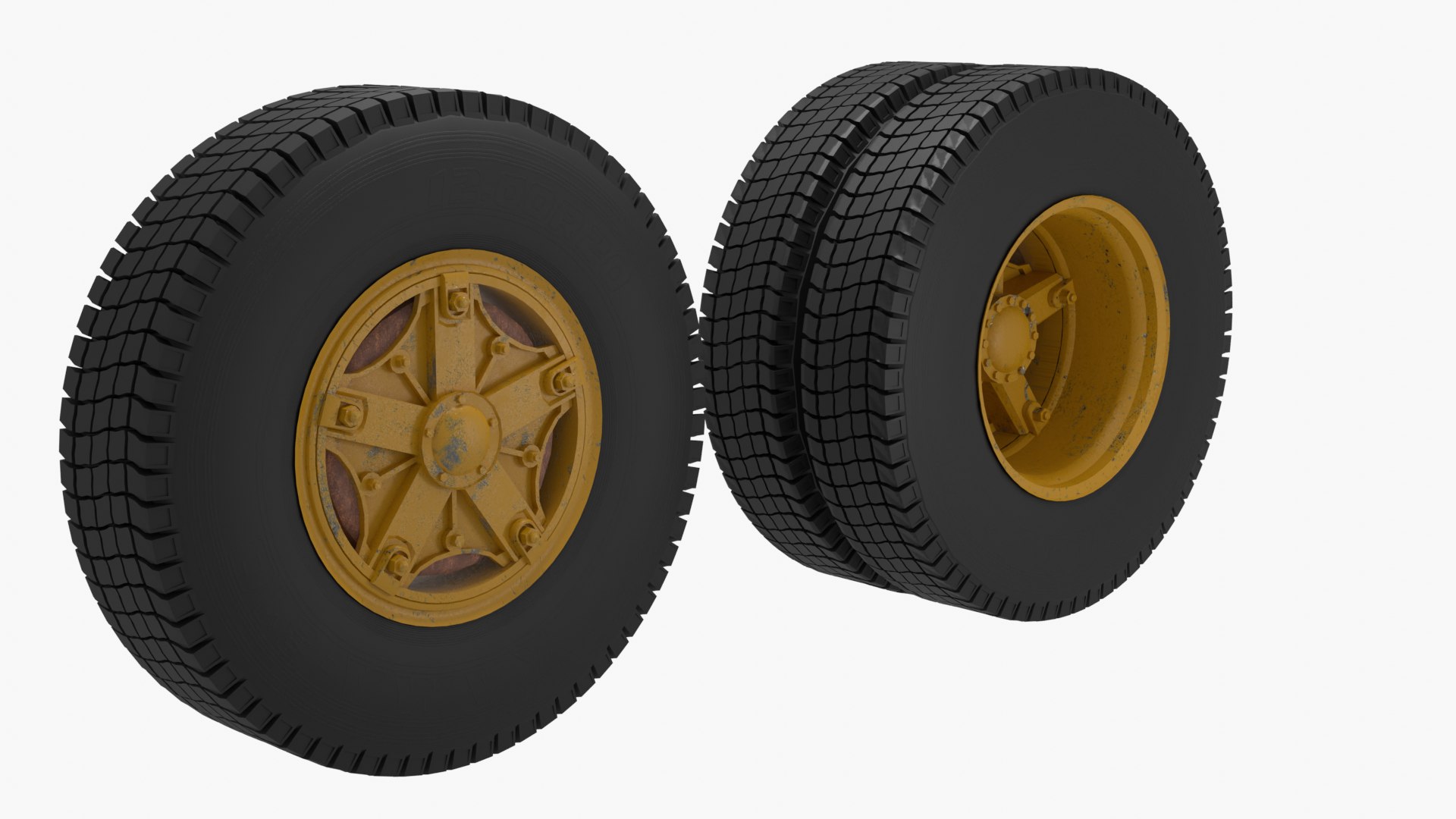 Old Truck Wheels 3D Model - TurboSquid 2027931