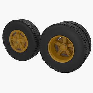 Old truck wheels 3D model
