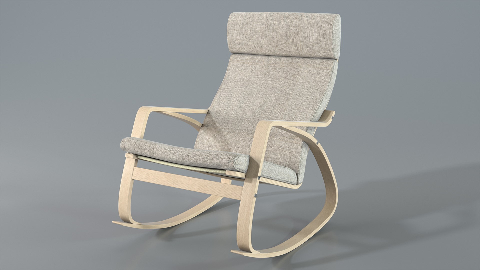 Rocking Chair Brown 3D model preview