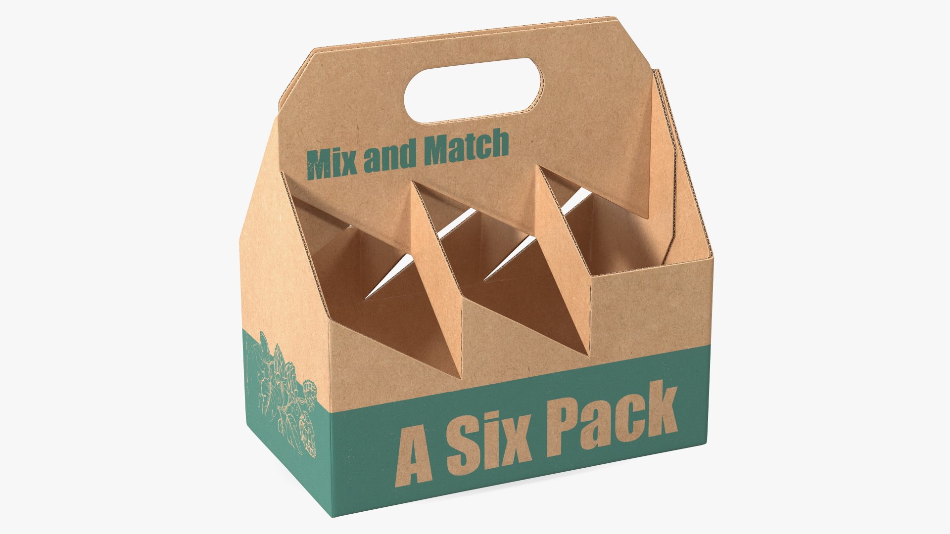 Cardboard Beer Bottle Carrier 3D model preview