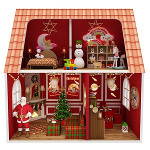 santa claus miniature house dollhouse