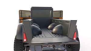 modern hunting pick-up truck 3D