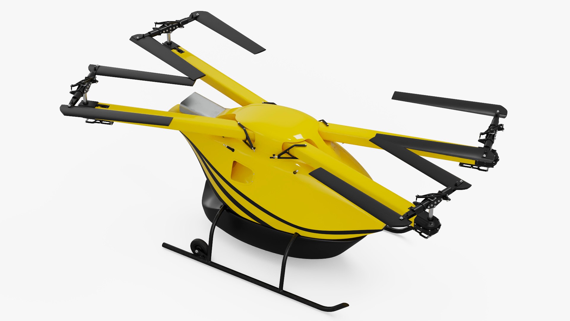 Aerial Cargo Delivery Drone Rigged 3D model preview