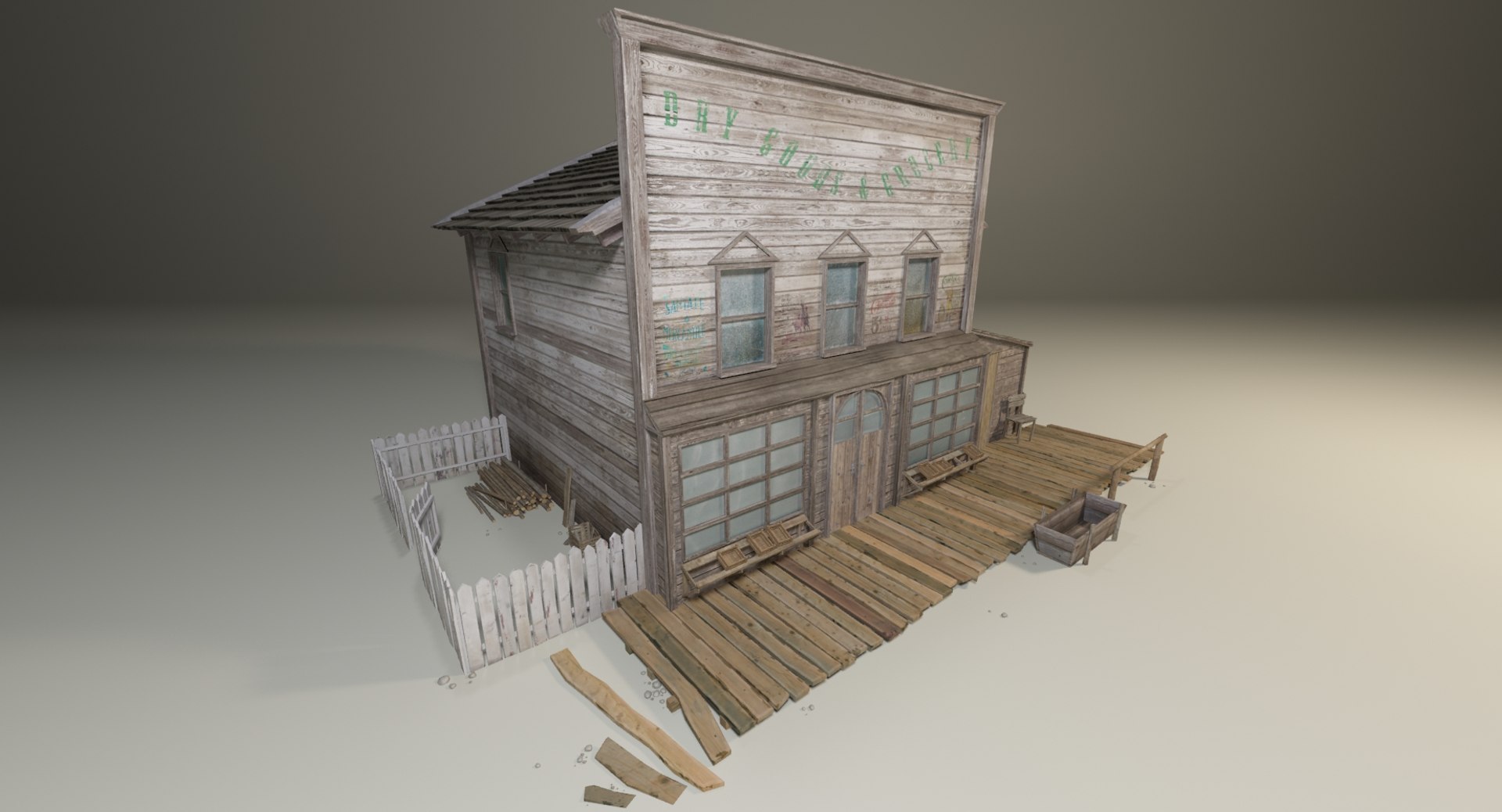 3d model of wild west house 1