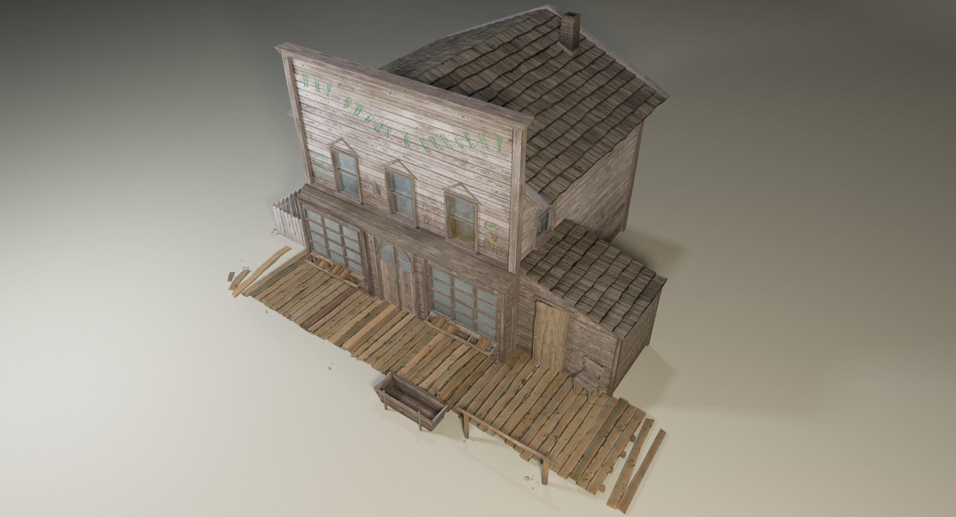 3d model of wild west house 1