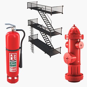 3D model equipment extinguisher hydrant