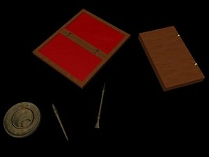 3d model roman pens inkwell writing