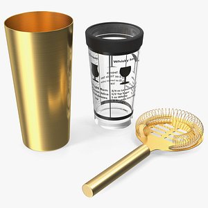 Cocktail Shaker Set Transparent Gold