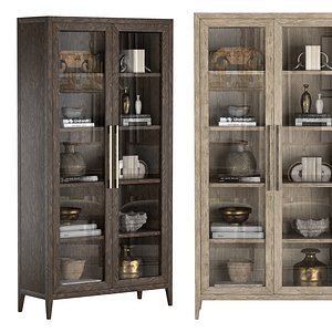 3D FRENCH CONTEMPORARY GLASS DOUBLE-DOOR CABINET