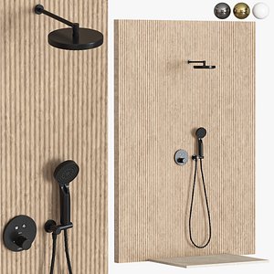 3D model ACQUAVITA CHROME PUSH BUTTON RAINFALL SHOWER