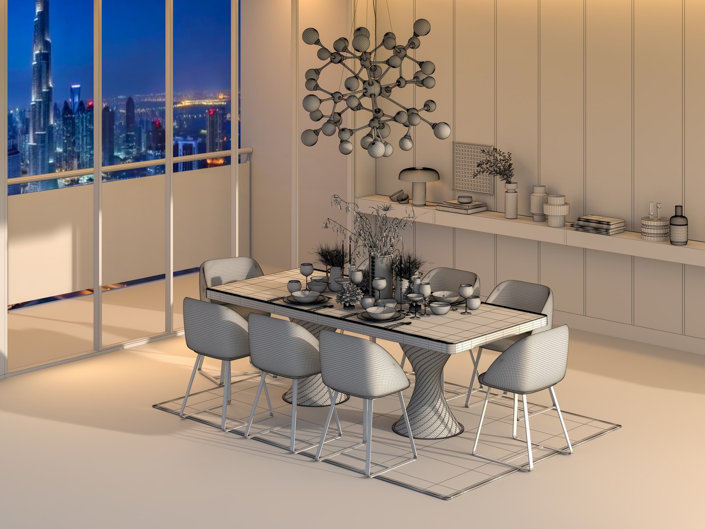 Stunning Interior Dining Room Realism 3D - TurboSquid 2251689